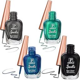 PERPAA® Glitter Waterproof Eyeliner for Women and Girls | Long-Lasting, Smudge-Proof Liquid Eye Makeup | Quick-Dry Matte Finish Eye Liner with Fine Tip, 7 ml Each (Pack of 4, Multicolor, Combo no. 5)-image-37