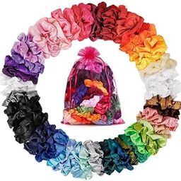 Candibella Luxury Satin Scrunchies for Women,Pack of 20 Deluxe Scrunchies Set, Silk Satin Scrunchies for Girls, Best Gift For Mom, Sister & Friend, Anti-Hair Breakage Hair Scrunchies for Women, Hair Ties (Pack of 20 Random Shades)-6