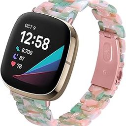 AISPORTS Resin Band Compatible with Fitbit Versa 4 Band/Fitbit Sense 2 Band for Women Men, Slim Lightweight Resin Sport Wristband Metal Buckle Bracelet Replacement Band for Fitbit Versa 4/Sense 2-image-63