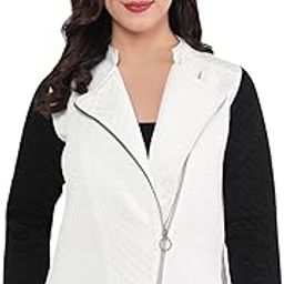 Solid White Women's Jacket-Fleece, Regular, (10454)-image-6