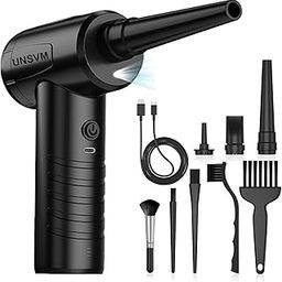 Compressed Air Duster,Efficient Rechargeable Cordless Air Duster-55000RPM Quiet Air Blower,Eco-Friendly Dust Cleaner with LED Light for PC,Keyboard,Electronics,Cars,Home and Outdoor Use-18
