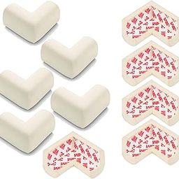 KidDough Baby Proofing Extra Thick Corner Guards-Pack of 10 Off-White Pieces, Corner Protector for Sharp Edges, Table Corner Protector for Baby Safety, Pre-Taped Dense Corner Guard for Kids Safety-26
