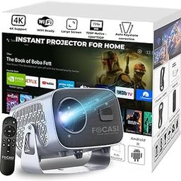 4K Projector for Home Cinema Ultra HD Small Portable Mobile Android Wireless Bluetooth WiFi HD Compatibility Projector for Room Theater for Cricket Valentine Gift-5