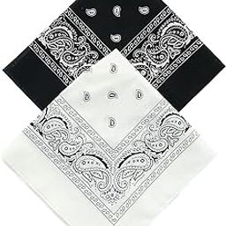 100% Cotton Bandanas, Alotpower Multipurpose Paisley Printing Cowboy Bandana Headbands Handkerchiefs Necktie-(Red)-(Pack of 02)-picture-19