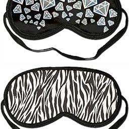 Unisex Printed Black & White Polyester Soft Padded Blindfold Travel Eye Mask For Sleeping (Set of 2)-image-99