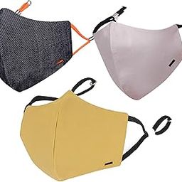 MASQ By Q-One Dash 4 Layer Reusable, Washable with Ear Adjusters, Anti-Bacterial (BFE>99%) Embroidered Cotton Cloth Face Mask for Men, Boys (Large, Denim Blue-Yellow-Beige, Pack of 3)-24
