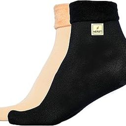 Velvet Socks Winter Thermal Thumb socks Black and Skin (pair of 2)-image-27