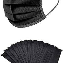 hobf Kids 3-Ply Disposable Surgical Face Mask, With Adjustable Nose Pin, Black Color 1 Count (Pack of 100 Pcs.) Kids Face Mask K_BLACK-10-picture-8