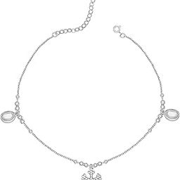 925 Silver Zircon Snowflake Anklet, (Single) Gifts for Girlfriend, Gifts for Women & Girls| With Certificate of Authenticity and 925 Stamp | 6 Month Warranty*-81