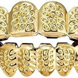 LOOM TREE 18K Hip Hop Teeth Grill Top & Bottom Grill Set Grill Mouth Teeth Golden-image-9