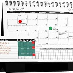 Accuprints 2025 Habit Tracker Desk Calendar for daily motivation calendar | Size - 8 by 8 inch | Paper 250 gsm-10