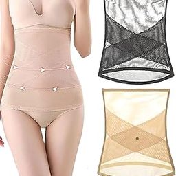Women Net Lace Belly Belt Controller Waist Cincher Shaper Crossover Tummy Tucker Waist Shapewear Summer-image-34