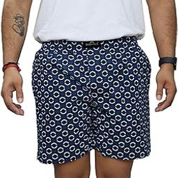 Blue White Black Circle Printed Cotton Boxer for Men-image-46