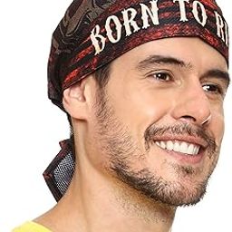 Motohog Helmet Skull Caps for Men Hair Inner Helmet Cover Caps for Bikers Sweat Cooling Skull Cap Headwrap, Bandana, Durag, Patka, Head Wear for Cycling & Running - Free Size-image-125