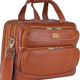 Genuine Leather Laptop Bag for Men - Office Bag - Fits Up to 16-inch Laptop/MacBook - Shoulder Bag/Hand Bag - Laptop Messenger Bag with Trolley Straps - Expandable - 1 Year Warranty-image-66