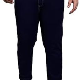 bigbanana Plus Size Men's Regular Fit Solid Jeans-picture-4
