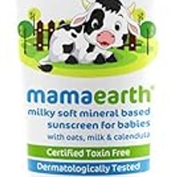 Mamaearth Milky Soft Mineral Based Sunscreen SPF 30 & Pa+++ with Oats, Milk and Calendula for Babies- 80 G|Made Safe Certified|Toxin Free,1 Count,White-image-51