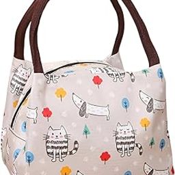 Women’s Colorful Printed Polyester Tote Bag & Portable Insulated Lunch Bag Set – Lightweight Daily Handbag-image-40