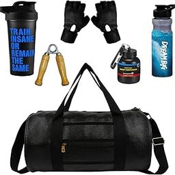 (2024)Ultimate Gym Accessories Combo Set for Men and Women Workout - Boost Your Workout with Duffle Bag, Gloves, Wodden Gripper & Whey Container Bottle Sipper Bottle/Gym Shaker (Black+Blue)-image-62