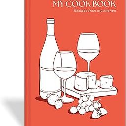 7mm Recipe Journal |Cheese and Wine | Make your own Recipe and Cook Book | Kitchen Essential | A5 Size | 4 Sticker sheets | Hardbound and Laminated |14.8 X 21 cms | Red-15