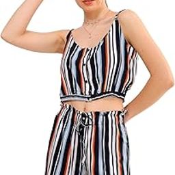 by The Indian Garage Co Women Regular Fit Casual Striped Crop Top and Shorts Co-ords Set-image-34
