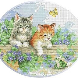 CALANDIS™ Cute Cat Patterns - Counted & Stamped Cross Stitch Kits Embroidery Crafts for Home Decor 47x40cm | Cross Stitch Kits | Hand Embroidery Kits | Embroidery & Cross Stitch | Needlecrafts & Yarn-image-82