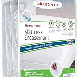 Twin XL : Guardmax - Bedbug Proof/Waterproof Mattress Protector Cover - Zippered Style - Quiet! - Twin XL (39"x80"x9")-image-62