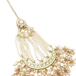karatcart Gold Plated Handcrafted Kundan Passa for Women-picture-13