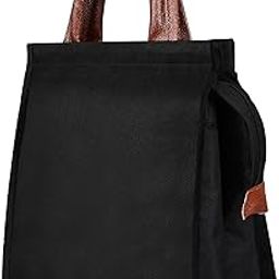 LOREM Black Color Insulated Lunch Tote with Handle, Waterproof Reusable Lunch Bag for School, Office, Camping, Outdoor Activities (Blue)-image-14
