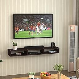 Anikaa Zion Engineered Wood Wall Mount TV Unit/TV Stand/Wall Set Top Box Stand/TV Cabinet/TV Entertainment Unit (Wenge)(D.I.Y)-image-33