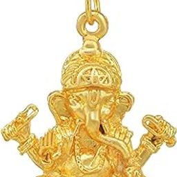 Missmister Gold plated Ganesh Ganpati chain pendant Hindu God temple jewelery Men Women (MM7537PCKL)-image-16