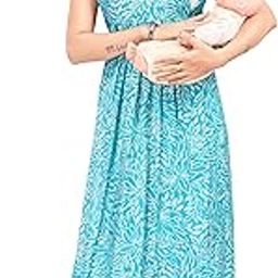 Mommy Mode Women's Maternity Feeding Nursing Kurta Dress with Pockets-image-33