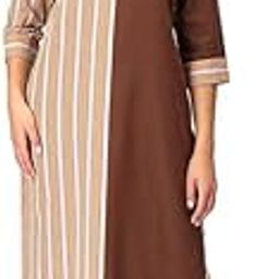 Saba Cotton Lenin Set in Strips and Solid with V Neck-image-1