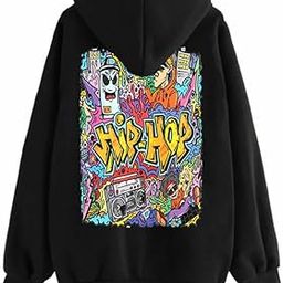 Back Printed Hooded Sweatshirt Hoody Oversize Loose Fit Fleece Stylish Hoodie Jumper Sweatshirts Winter Wear for Women-image-17
