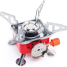 Gas Stove Camping Stove Folding Furnace 2800W Outdoor Stove Picnic Cooking Gas Burners Backpacking Furnace Butane, Red,Aluminium-22