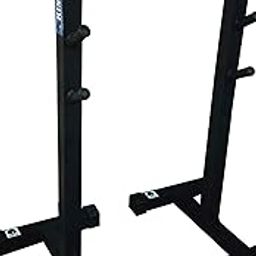 RISE UP Steel Fully Adjustable Biceps Squat Stand with Bench (Capacity Up to 200 Kg, Black)-27