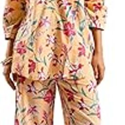 Yellow Lily Printed Collar Shirt Cotton Co-Ord Set-image-19