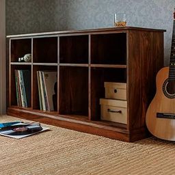 ANGEL FURNITURE Solid Sheesham Wood Space Saver Large Bookshelf | Sideboard (Standard, Honey Finish-image-40