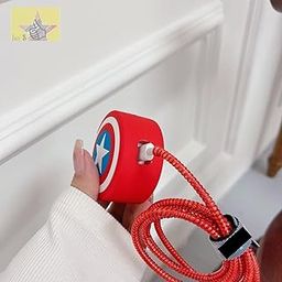 Like Star 18-20W Apple iPhone Power Adapter and Type C, Protective 3D Cartoon Character Silicone Case Cover, 360 Degree Full Protection (Captain America)-6
