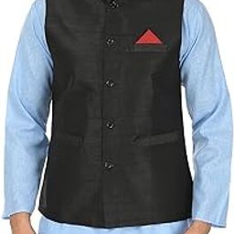Mens Silk Blend Waistcoat Nehru Jacket-image-40