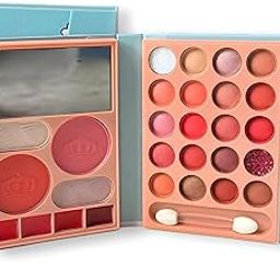 Anylady All In One Makeup Book Kit Palette | 24 Eyeshadow, 2 Highlighter, 2 Blusher, 4 Lip Shades With Brush & Mirror. (C)-40