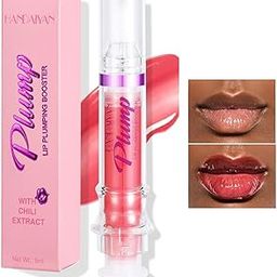 VBA Lip Plumper Glossy Lipstick - Hydrating, Volumizing, High-Shine Glass Mirror Glaze Makeup for Fuller Lips - Injection Shape (#4)-image-76