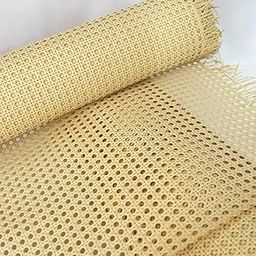 AMC CANING Plastic Cane Webbing for Caning Projects Natural Pre - Woven Open Mesh Cane - PE Rattan Cane Webbing Rattan Roll Cabinet Chair (24X12)-image-32