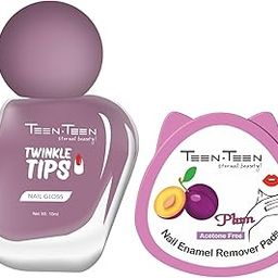 TEEN TEEN Twinkle Tips Nail Polish 10 ml - Shade 31 With Nail Polish Remover Pads-image-127