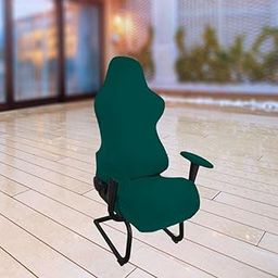 Gaming Chair Cover Soft for Rotating Chair Reclining Racing Gaming Chair Dark Green-picture-19