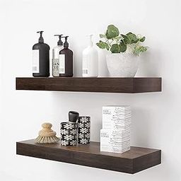 ODEJIA Floating Wall Shelf Set of 2,Natural Bamboo Wall Decor Storage Shelf，Wall Mount Display Rack for Bedroom, Living Room, Bathroom, Kitchen, Office and More-picture-21