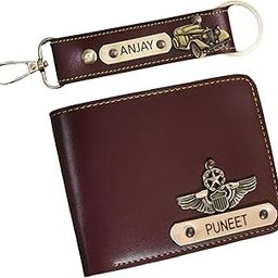 Personalised Leather Wallet Gift Set with Name Tag Black (Brown)-25