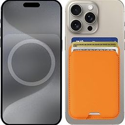 Pro Magnetic Series Vegan Leather Mag Safe Wallet Card Holder [ Ultra Strong Magnets ] Compatible with Magsafe for iPhone 16 15 14 13 12 RFID Block Supports 3 Cards 10 Colours (Yellow)-29