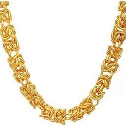 24Inch (10MM) Premium Classic (H.Q) Finely Detailed Chain in Gold Plating Gold-plated Plated Chain (DM-D10)-image-84