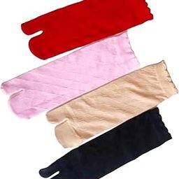 Women's Nylon Colorful Ankle Length Socks | Breathable, Durable And Comfortable Regular Wear Anti-Tan Socks | Summer Skin Socks with Thumb for Girls (Pack of 5)-image-65